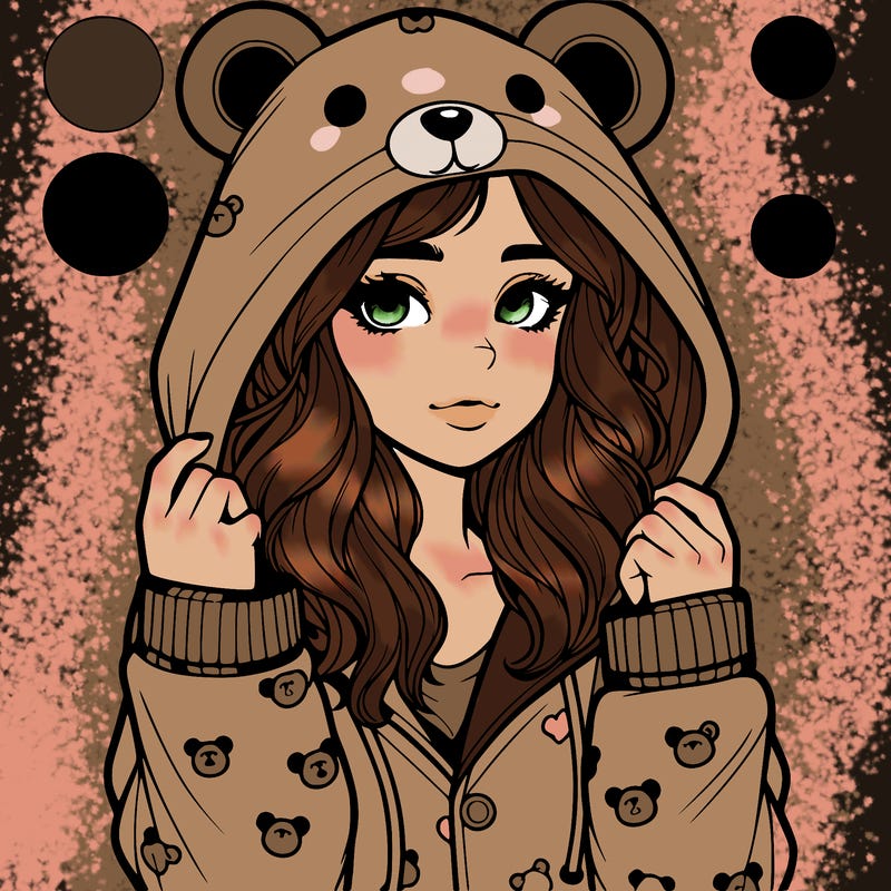 realistic girl in a animal pjs hoodie