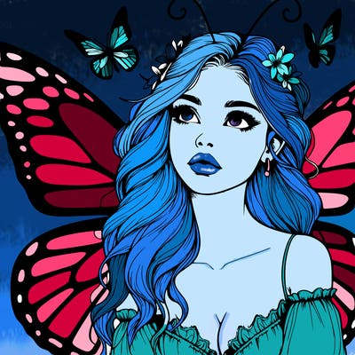 butterfly fairy realistic girl