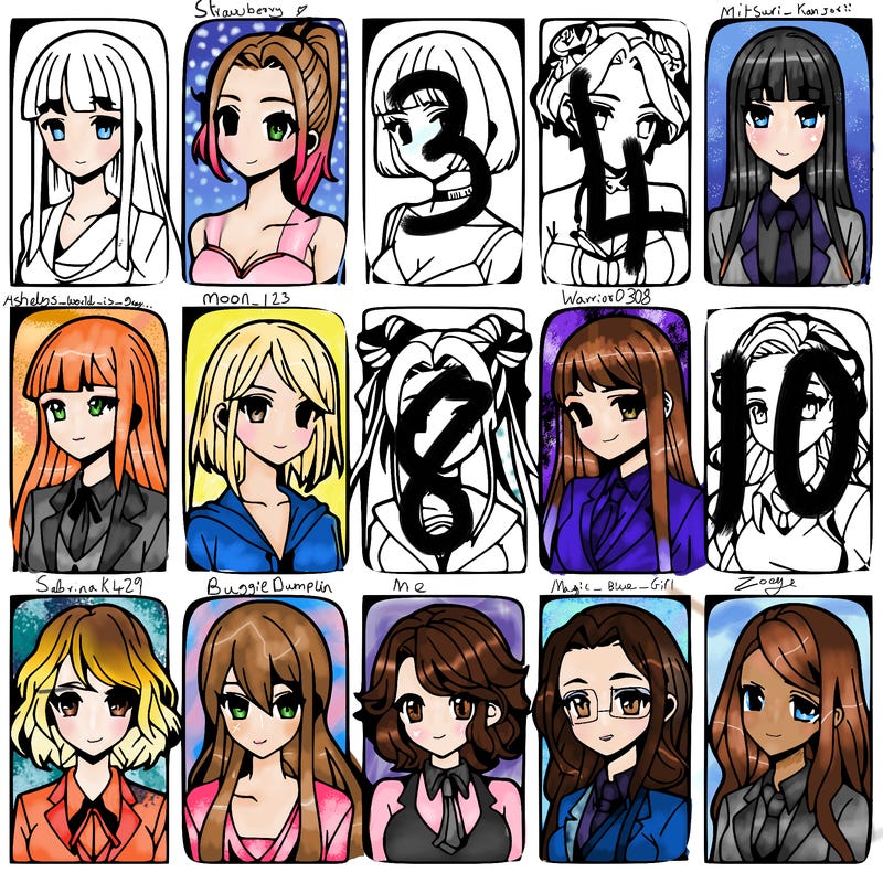 girls that look diffrent anime