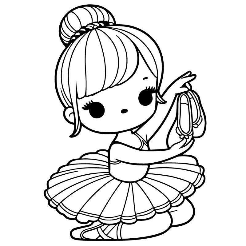 ballerina with ballet shoes in hand