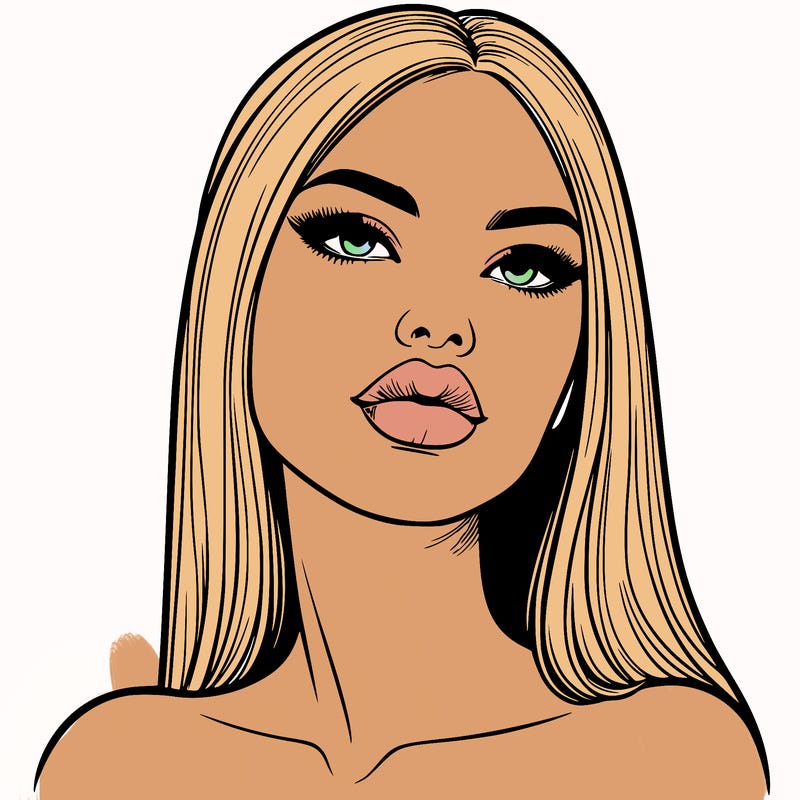 realistic woman with full lips