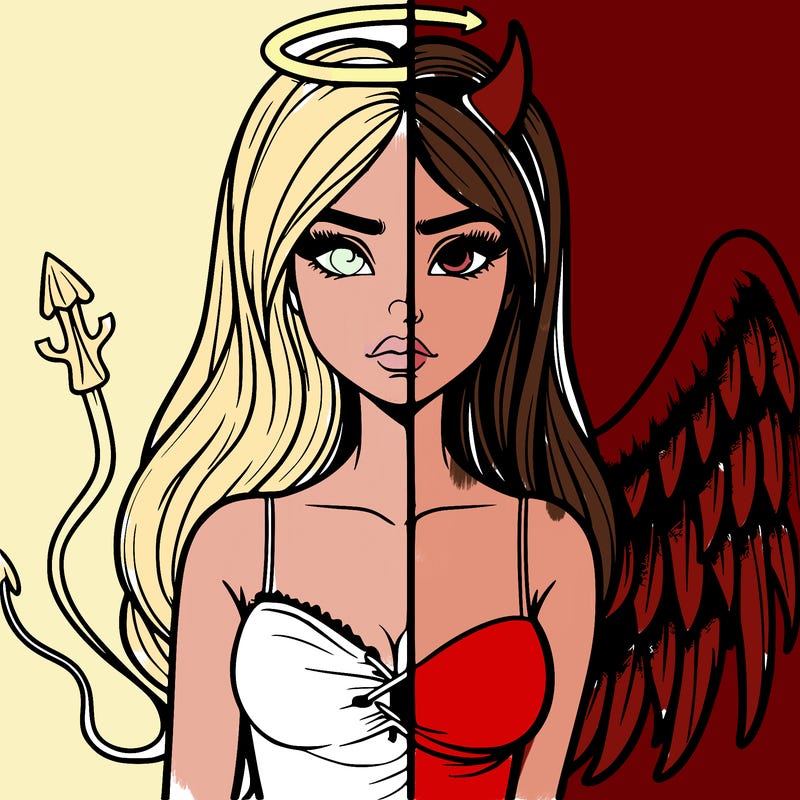 devil vs angel realistic girl