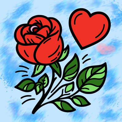 rose and heart