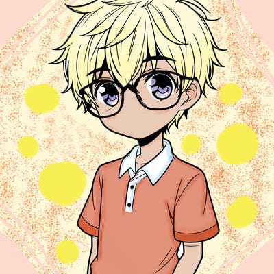 boy manga character with glasses