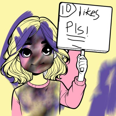 realistic girl holding up a sign