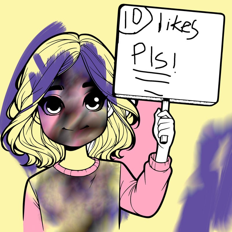 realistic girl holding up a sign