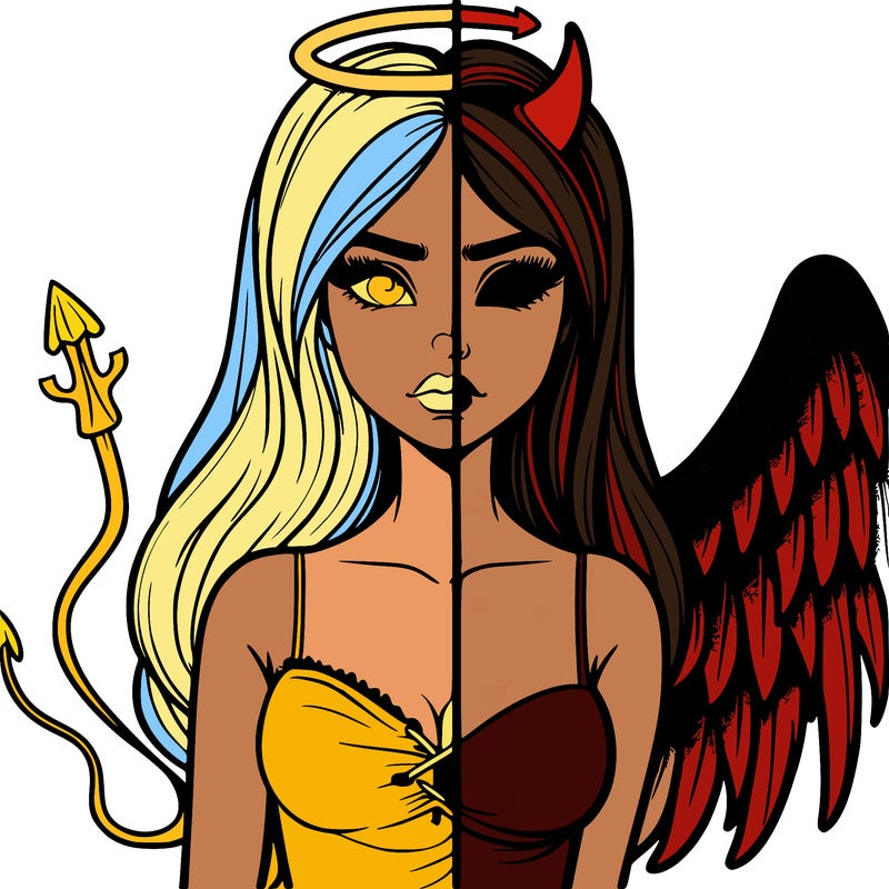 devil vs angel realistic girl