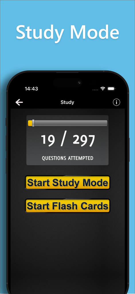 IMC Investment Management Exam - IMC Investment Management Exam app showing the study mode screen with question progress and flash card options