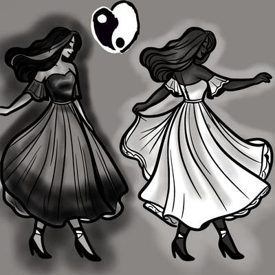 woman dancing with big flowy dress