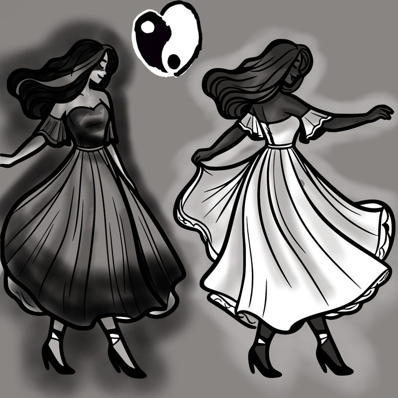 woman dancing with big flowy dress