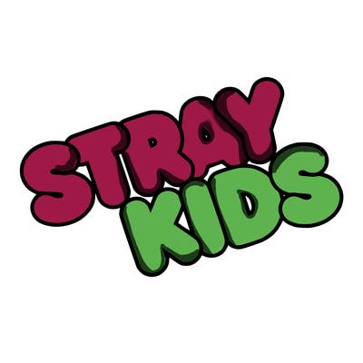 bubble letters saying stray kids