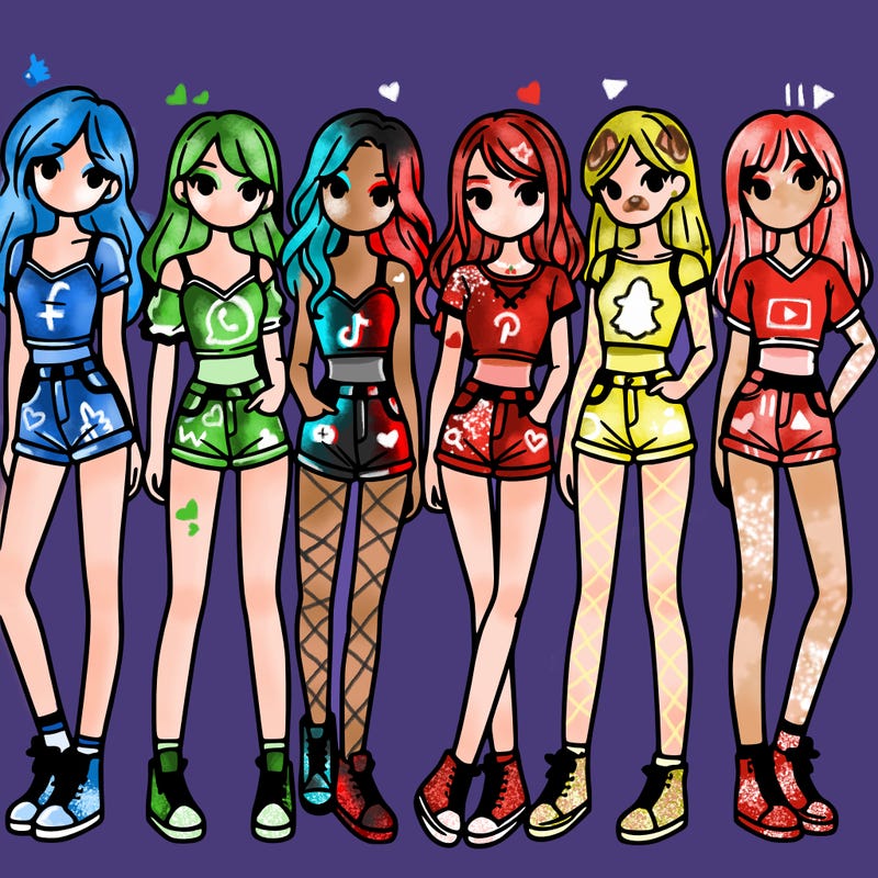 a group of girls wearing crop tops and shorts