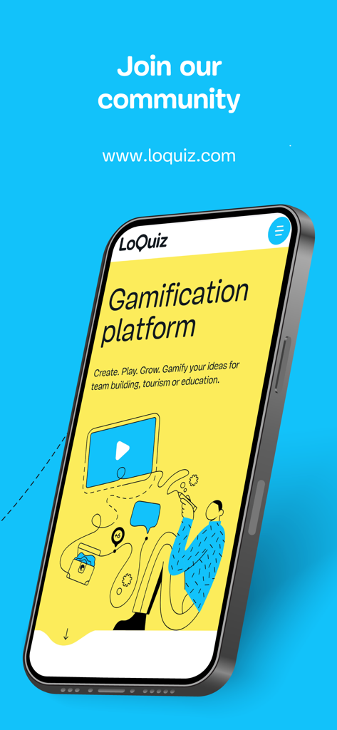 Loquiz - Loquiz mobile app showing the gamification platform for team building and tourism