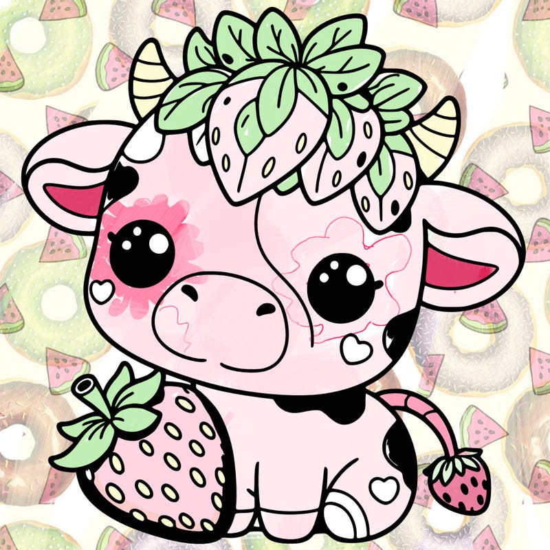 cute strawberry cow