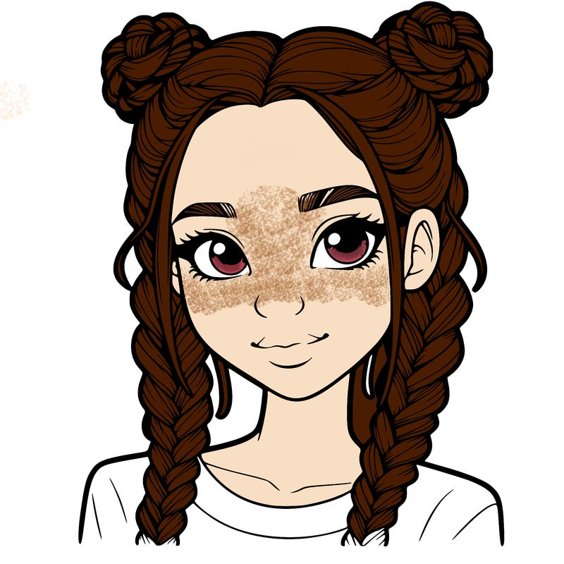 realistic girl with braids