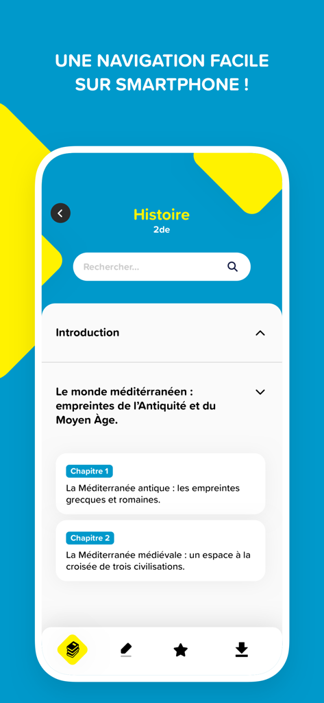 Belin Éducation – Manuel max - Belin Education Manuel Max app interface showing history textbook chapters on a smartphone screen.