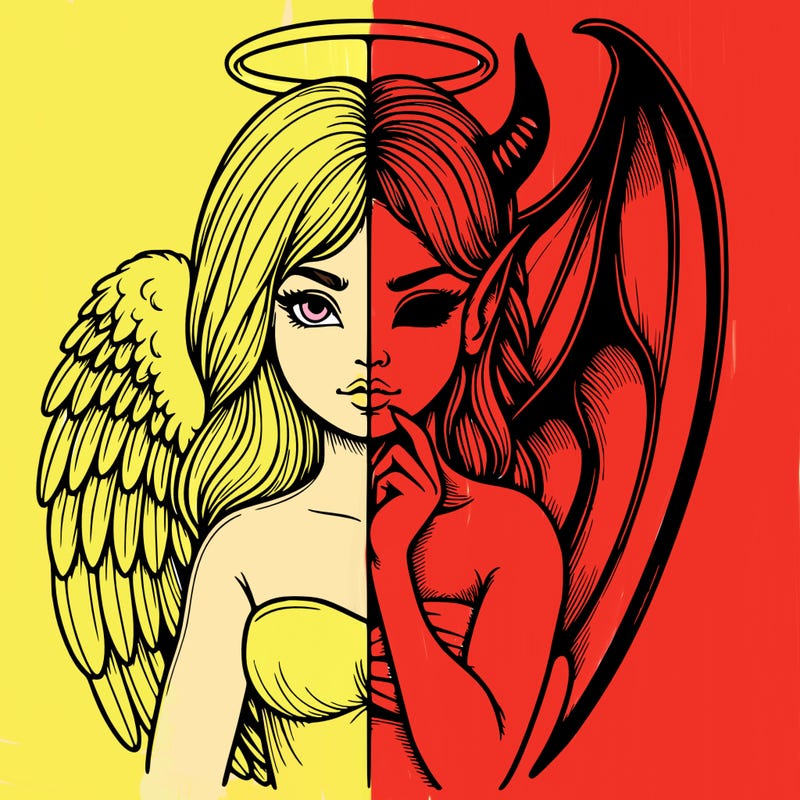 realistic angel half demon