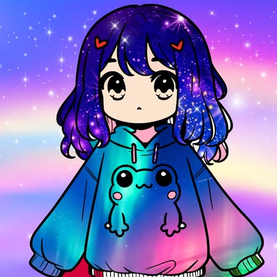 girl wearing frogging sweatshirt