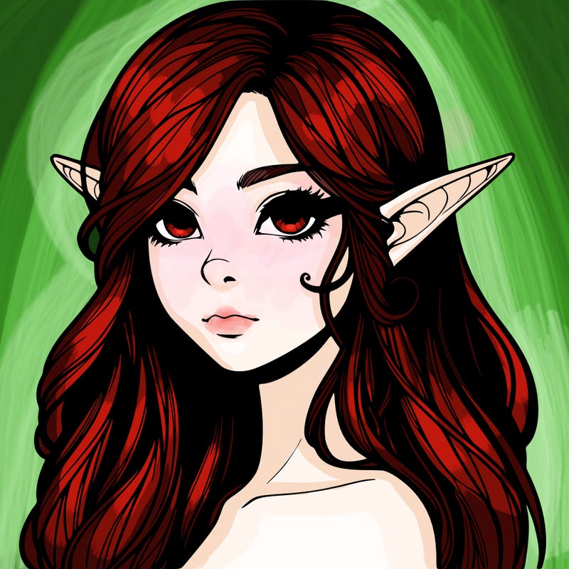 elf girl realistic dark fantasy