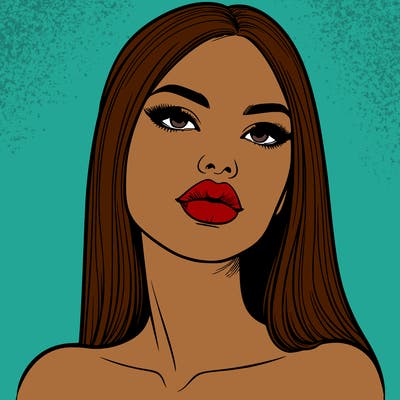 realistic woman with full lips