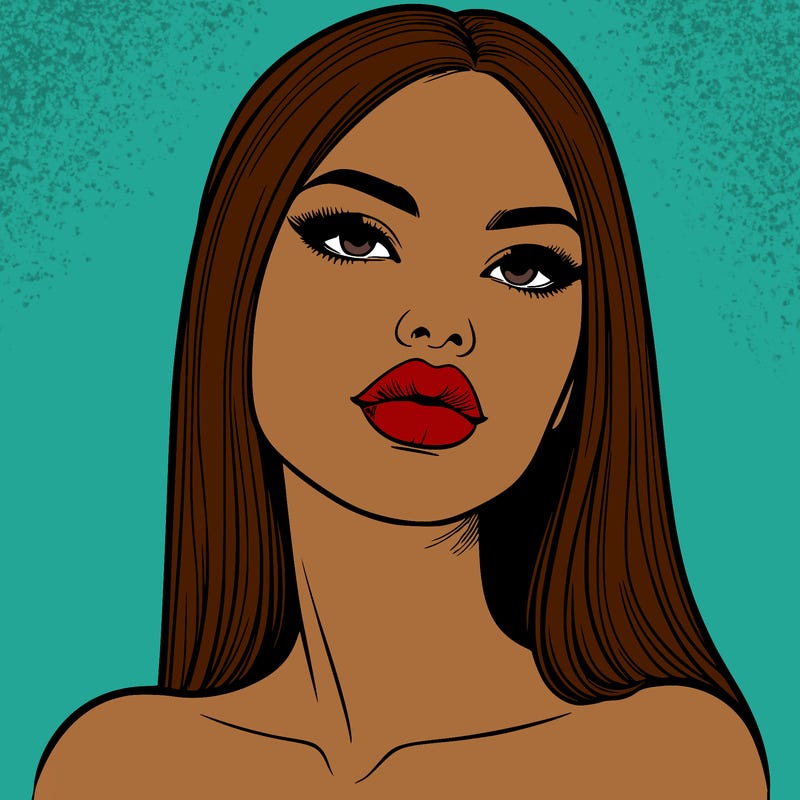 realistic woman with full lips