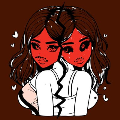 realistic girl split