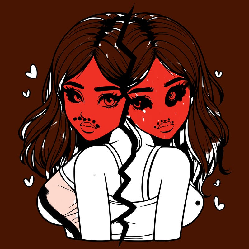 realistic girl split