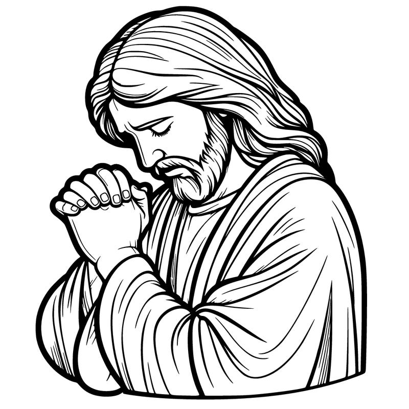 jesus praying realistic