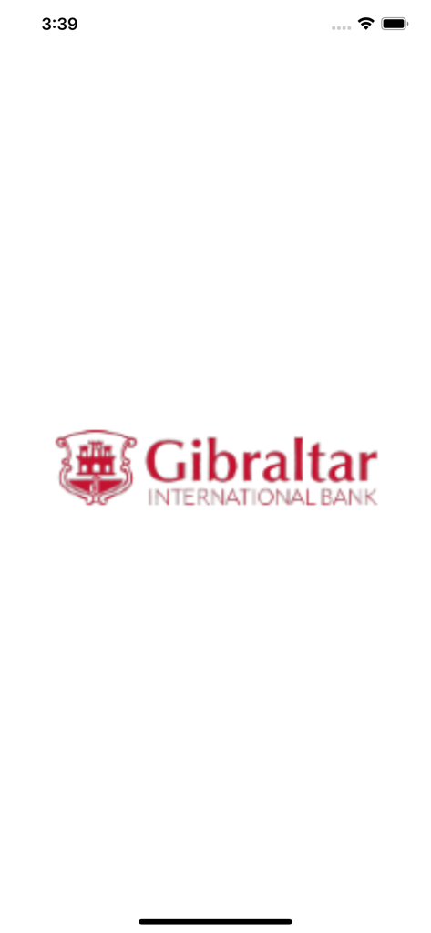 Gibraltar International Bank mobile app splash screen with logo