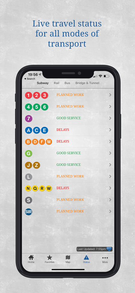 Bus New York City - Alertas de estado del servicio de metro de la MTA y retrasos en vivo para las líneas de transporte de la ciudad de Nueva York