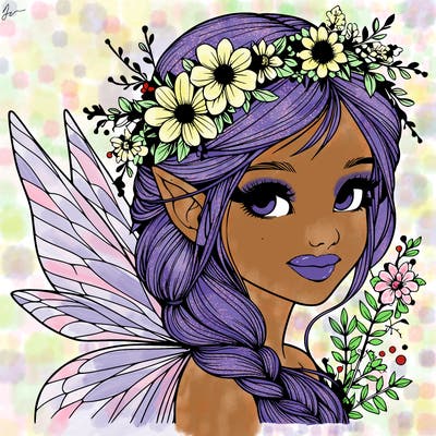 beautiful realistic fairy portrait