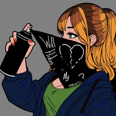 a realistic girl spray, painting