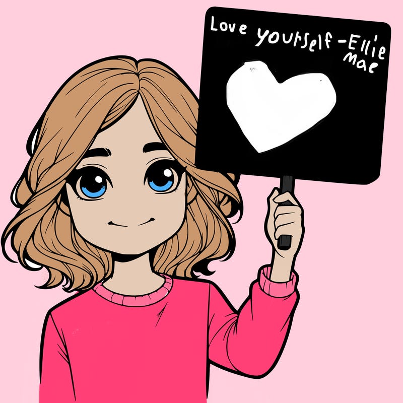 realistic girl holding up a sign