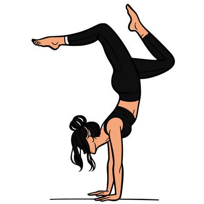a woman doing a handstand