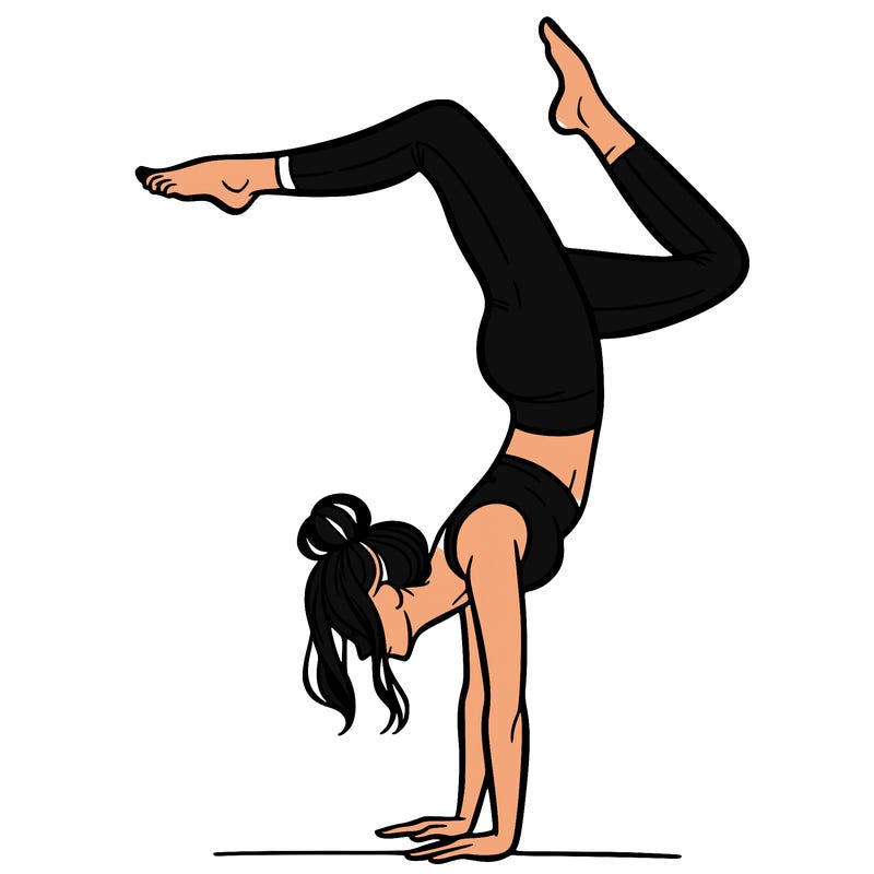 a woman doing a handstand