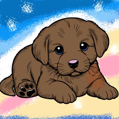 a cute realistic puppy