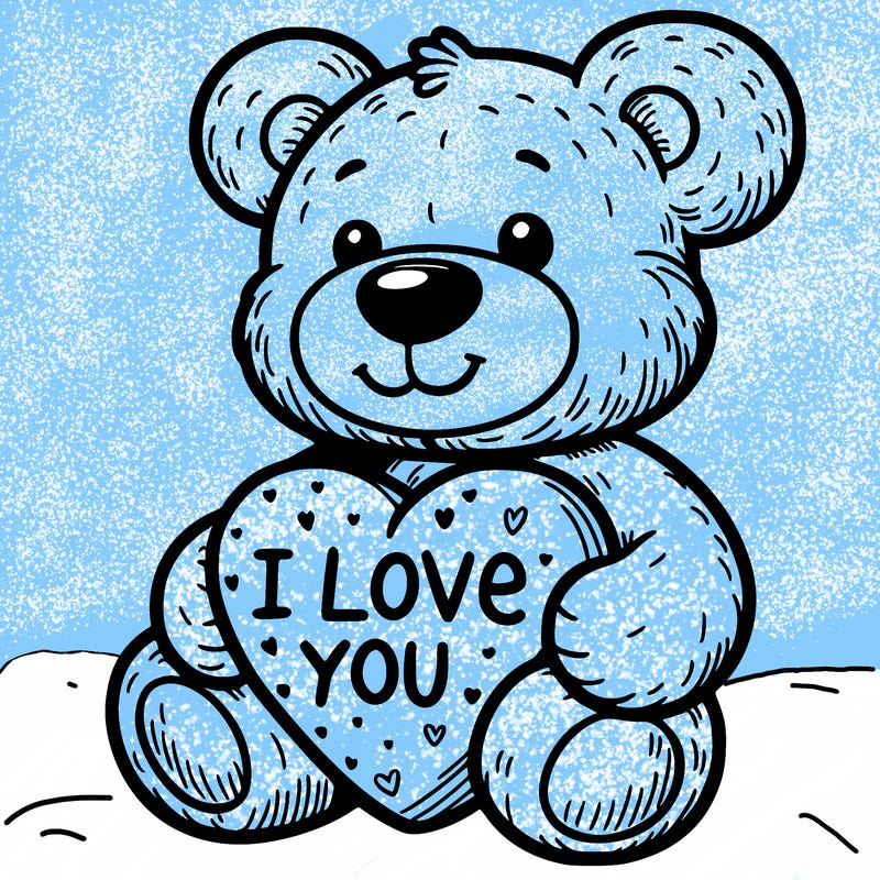 teddy bear holding an i love you heart