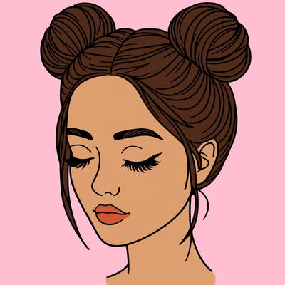 woman with hair buns