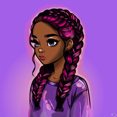 realistic girl with braids