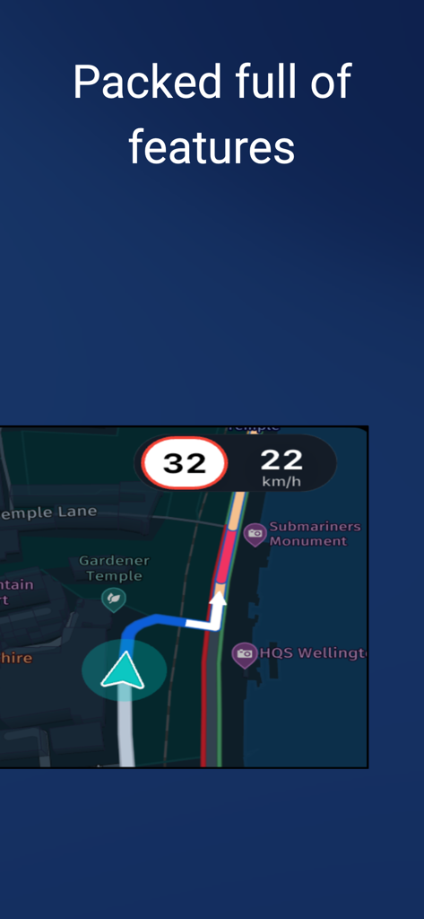 NaviTruck GPS Truck & Caravan - NaviTruck GPS app navigation screen showing map route and speed limit