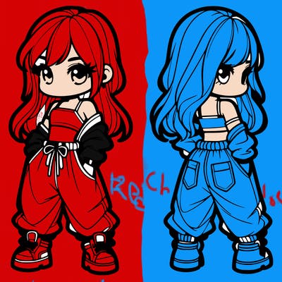 girl in crop top and baggy pants