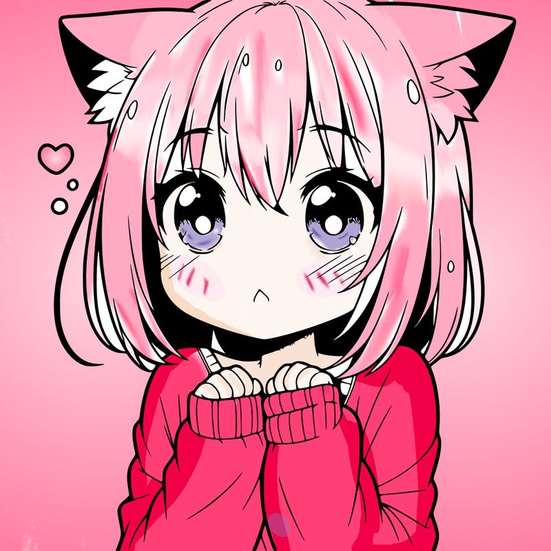 shy anime catgirl