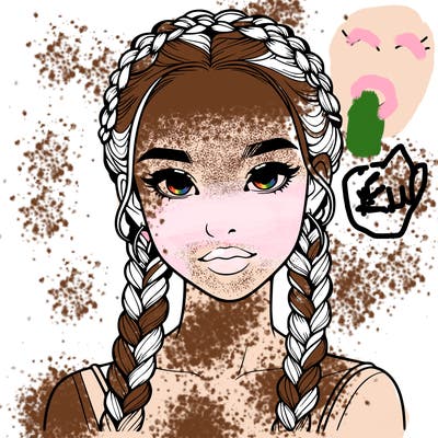 realistic girl with braids