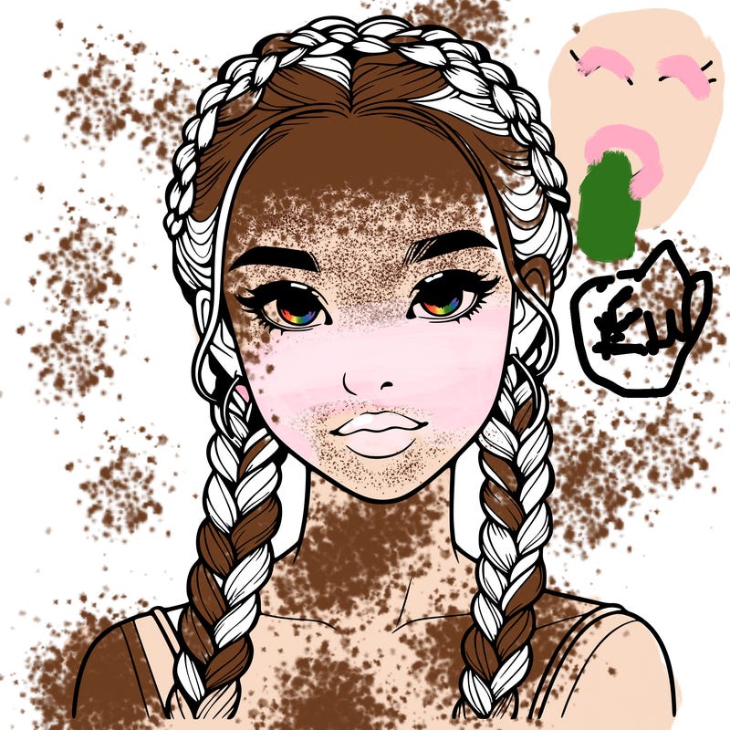 realistic girl with braids