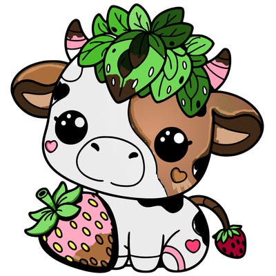 cute strawberry cow