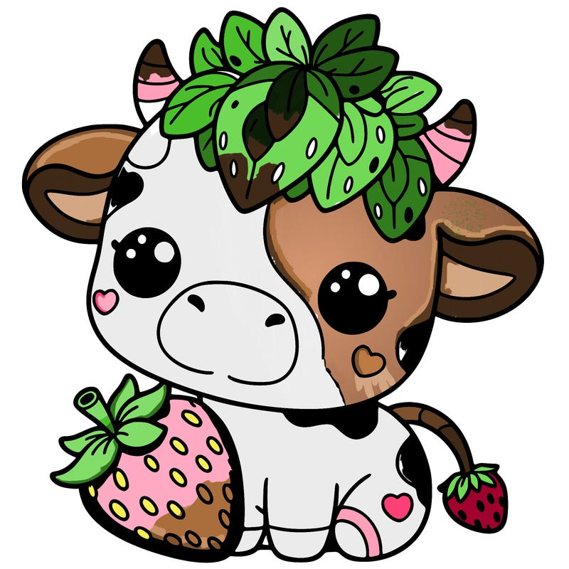 cute strawberry cow