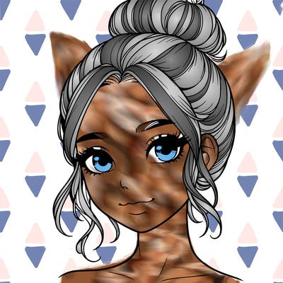 realistic pretty girl with hair in bun