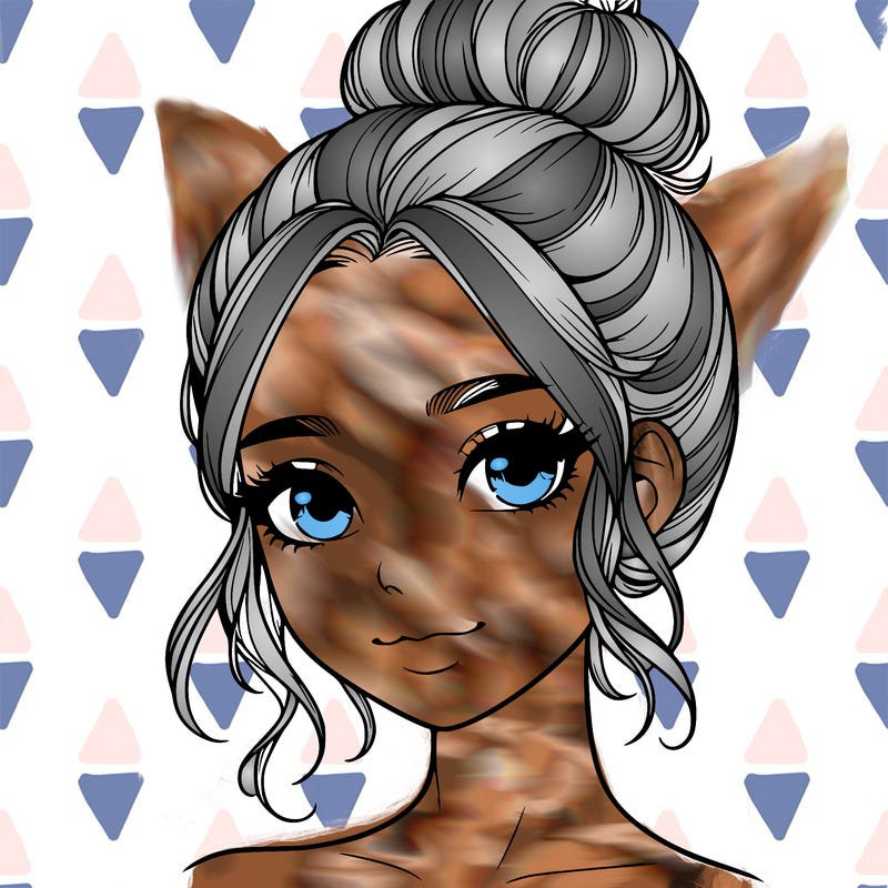 realistic pretty girl with hair in bun