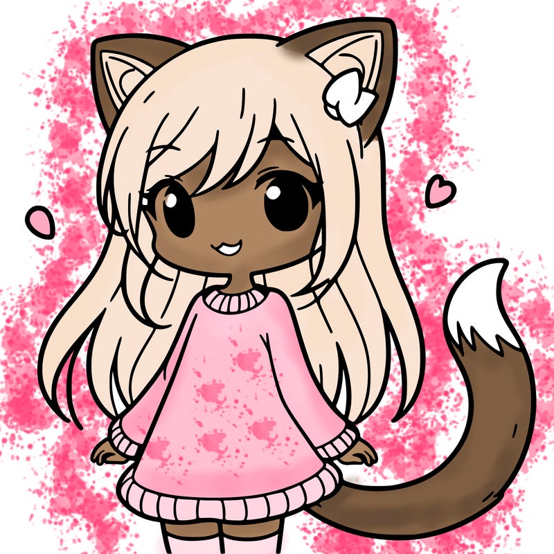 girl with cat ears and tail