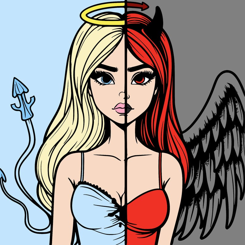 devil vs angel realistic girl